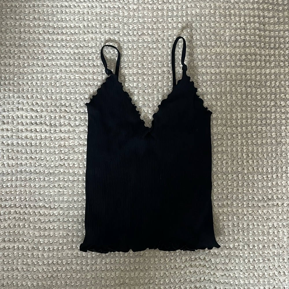 Black ribbed free people tank top